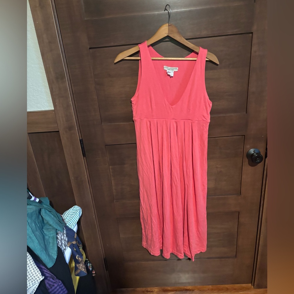 Vintage Karen Alexander Boston Proper Vibrant Coral Midi Dress